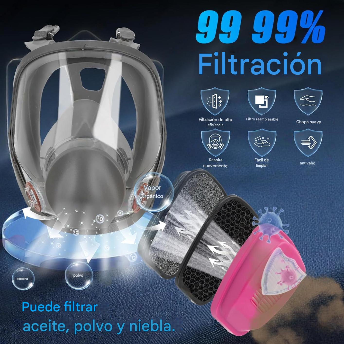MASCARA FULL FACE FILTROS LATERALES