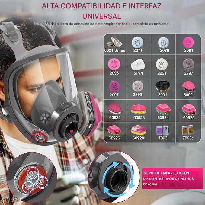 Máscaras de gas y polvo full fase mas filtros