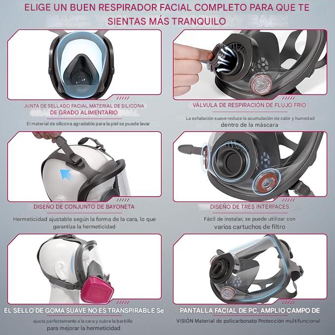 Máscaras de gas y polvo full fase mas filtros