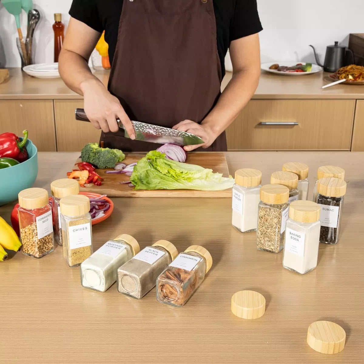 Tarros Condimentos Especies X24 Vidrio Organizador Condimentos