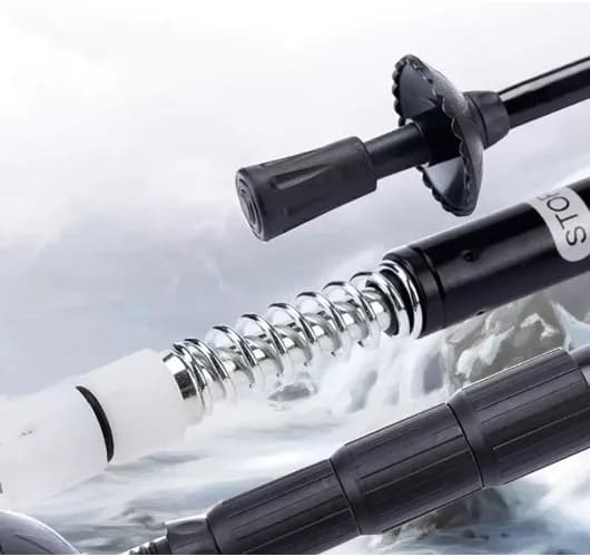 Bastón retractil en aluminio anti-shock con linterna