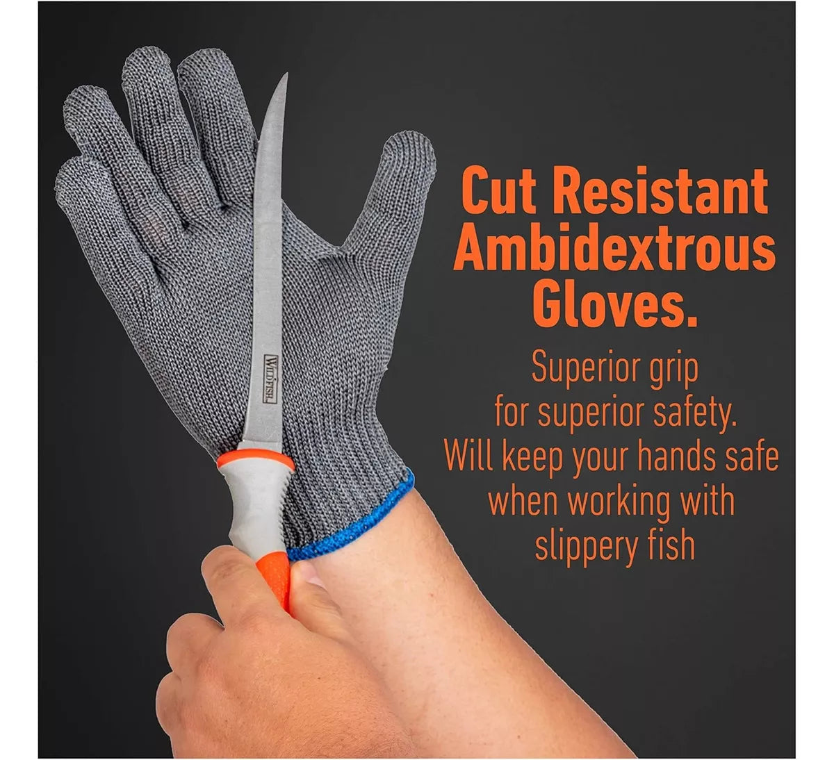 Cuchillos De Filetear Carne Pescado + Guante + Afilador