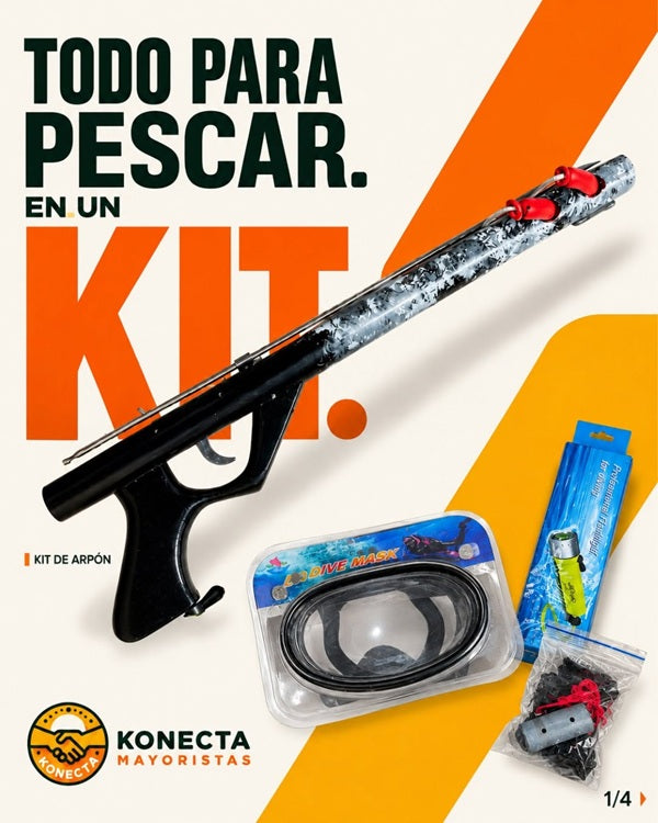 KIT dARPON DE PESCA, CARETA BUSEO Y LINTERNA