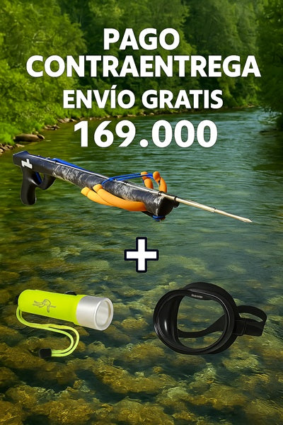 Combo Arpon + careta + Linterna acuática
