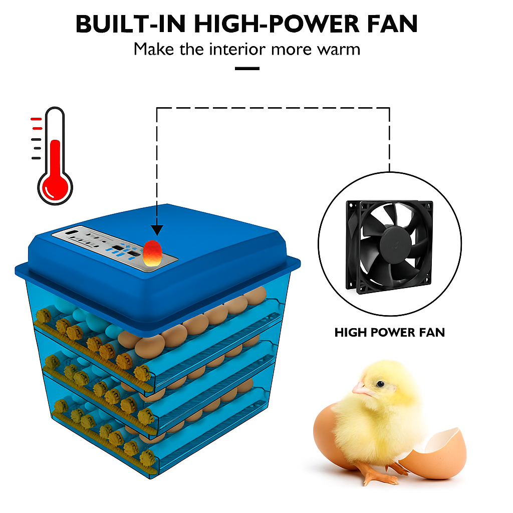 Incubadora de 160 huevos con rotacion automatica