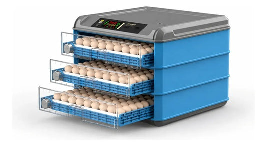 INCUBADORA 204 HUEVOS, ROTACION AUTOMATICA, CONTROL DE TEMPERATURA Y HUMEDAD