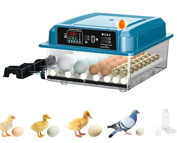 INCUBADORA 36 HUEVOS, ROTACION AUTOMATICA, CONTROL DE TEMPERATURA Y HUMEDAD