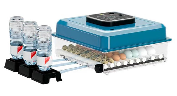 INCUBADORA 64 HUEVOS, ROTACION AUTOMATICA, CONTROL DE TEMPERATURA Y HUMEDAD