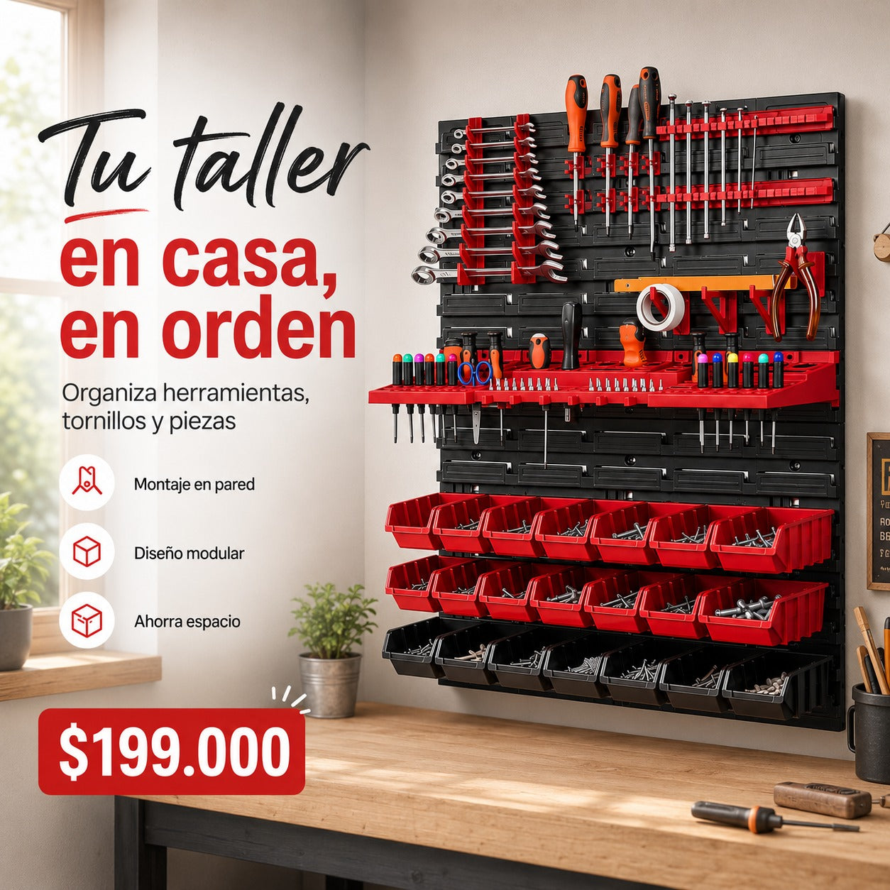 ORGANIZADOR DE HERRAMIENTAS DE PARED